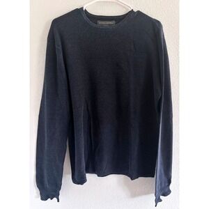 Banana Republic Long Sleeve Shirt Mens Large Blue Silk Cotton Preppy Travel